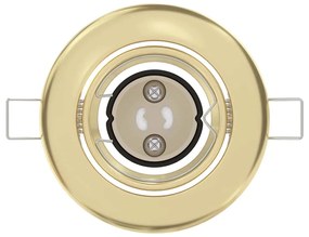 Luminárias Embutidas 6 pcs Redondas GU10 Douradas Ø90 mm Aço