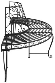 Banco de árvore semicircular 2 pcs Ø160 cm aço preto