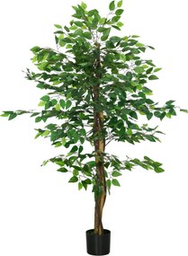 HOMCOM Planta Figueira Artificial com Tronco Realista 150 cm  Vaso e 882 Folhas Decoração para Casa Verde | Aosom Portugal