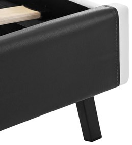 Estrutura de cama com LED 160x200 cm couro artificial cinzento