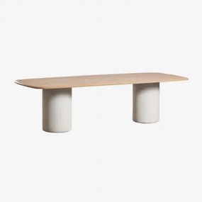 Mesa De Jantar Retangular 270x110 Cm Em Madeira De Acácia Leighton Marrom Acácia Claro & Cinza Pedra Claro - Sklum