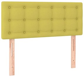 Cabeceira de cama c/ luzes LED tecido 100x5x78/88 cm verde