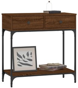 Mesa consola 75x34,5x75 cm derivados madeira carvalho castanho