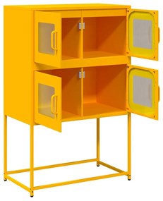 Aparador alto 68x39x107 cm aço amarelo mostarda