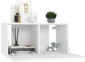 7 pcs conjunto de móveis de TV derivados de madeira branco