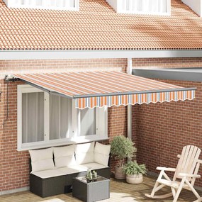 vidaXL Toldo Manual Retrátil Listrado Colorido 350x250 cm