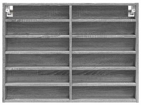Armário vitrine 80x8,5x58 cm derivados de madeira cinza sonoma