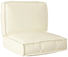 vidaXL Conjunto de Almofadas para Palete 2 pcs Creme Tecido Oxford