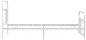 Estrutura de cama com cabeceira e pés 100x200 cm metal branco