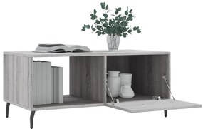 Mesa de centro 90x50x40 cm derivados de madeira cinzento sonoma