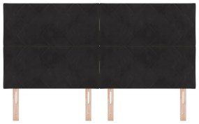 Cabeceira Design Blocos de Diamante Preta 180 cm Veludo