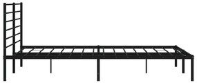 Estrutura de cama em metal com cabeceira 180x200 cm preto
