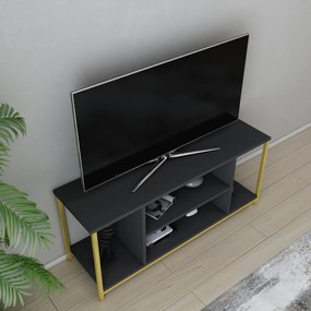 Móvel TV Rinaldo – Antracite e Dourado – 120x35x50,8 cm