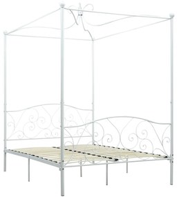 Estrutura de cama com dossel metal 140x200 cm branco