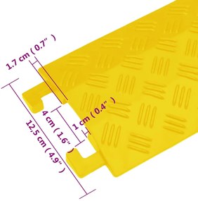 Rampa protetora de cabos 4 pcs 98,5 cm amarelo