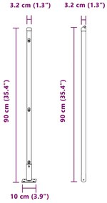 Postes de Cerca com Bases - 26 peças de Ø32mm e 90cm em Aço Galvanizad