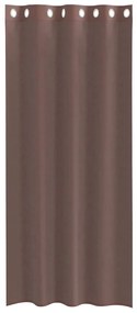 Cortinas de voile com ilhós 2 pcs castanho 140x245 cm