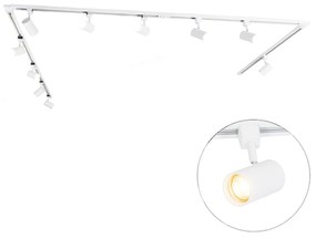 Sistema de iluminação de trilho inteligente com 10 focos branco 1-fase incl. 10 Wifi GU10 50mm - Iconic Jeana