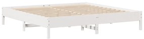 Cama sem colchão 200x200 cm madeira de pinho maciça branco