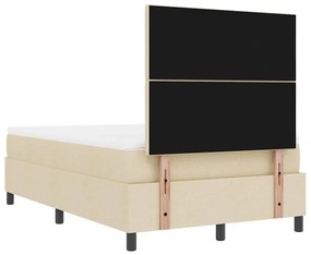 Cama Box com Colchão &amp; Banco Creme 120x200 cm Tecido