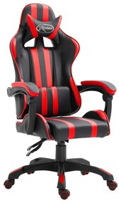 Cadeira de gaming couro artificial vermelho