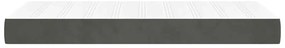 Colchão de molas ensacadas 80x210x20 cm veludo cinza-escuro
