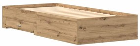 Cama vidaXL Artisan Carvalho 90x190 cm Madeira MDF