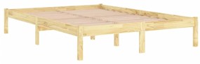 Estrutura de cama casal 135x190 cm madeira maciça