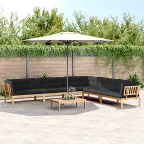 vidaXL 6 pcs conj. sofás paletes p/ jardim c/ almofadões acácia maciça