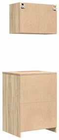Armários de garagem 2pcs derivados de madeira carvalho sonoma