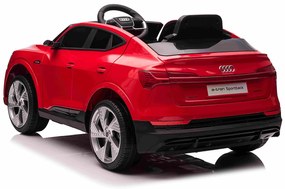 Carro elétrico para crianças Audi E-tron Sportback 12V, comando remoto 2,4 GHz, entrada USB/AUX, suspensão, bateria de lítio, luzes LED, 2 motores de