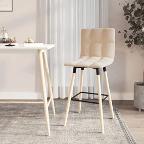 vidaXL Banco de bar tecido cor creme