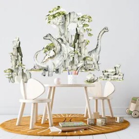 Autocolantes de parede - Dinossauros nas rochas