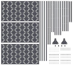 Tela de Privacidade na Cor Antracite, 100x50x180 cm, Feita de Aço