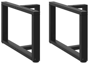 vidaXL Pés para mesa de centro em forma de T, 2 peças, preto, 70x25x(42-43) cm, aço