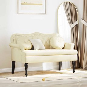 vidaXL Banco Chesterfield Creme 120,5 x 65 x 75 cm Couro Sintético