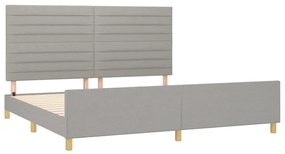 Estrutura de cama sem colchão 200x200 cm tecido cinzento-claro