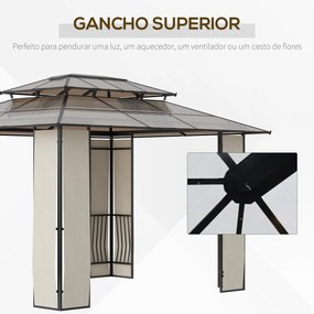 Outsunny Pérgola de Jardim 3,6x3m Pérgola de Exterior com Cobertura de