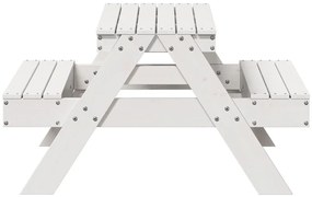 Mesa de piquenique p/ crianças 88x97x52 cm pinho maciço branco