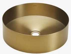 Lavabo Redondo Ø40 Cm Em Aço Inoxidável Lemia Dourado Escovado - Sklum