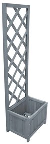 Vaso com treliça 40x30x135 cm madeira de abeto maciça