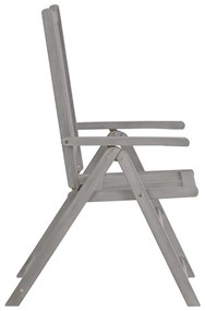 Cadeiras jardim reclináveis 2 pcs madeira acácia maciça cinza