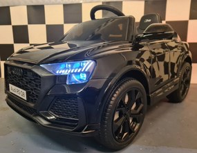 Audi Q8 carro eléctrico infantil 12V preto metálico