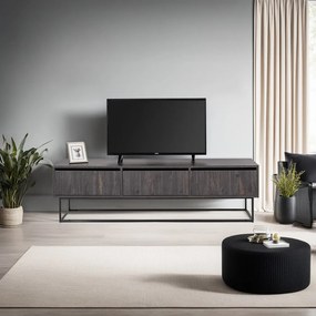 Móvel TV Kordon – Castanho Escuro e Preto – 180x50x40 cm
