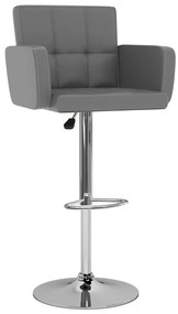 Bancos de bar 2 pcs couro artificial cinzento