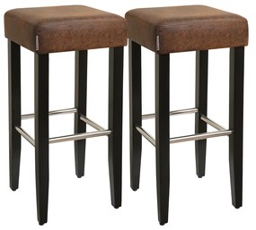 Banqueta de bar com assento acolchoado de espuma. | SONGMICS | 36 x 36 x 76 cm | castanho | LDC33BR.