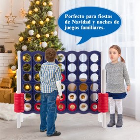 Jogo 4 em Linha Gigante para Crianças e Adultos, 120 x 42 x 104 cm, Leve e Portátil, Azul