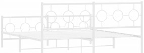 Estrutura de cama com cabeceira e pés 183x213 cm metal branco