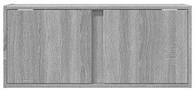 Móvel de parede p/ TV c/ luzes LED 80x31x35 cm cinzento sonoma