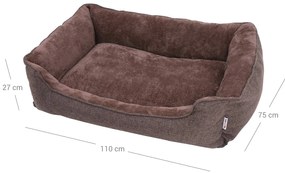 Cama lavável para cães 110 x 27 x 75 cm castanha